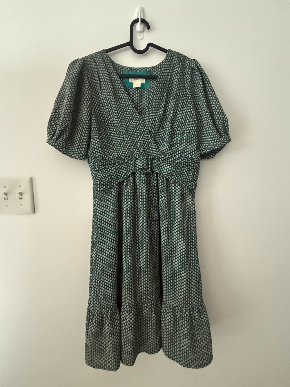 NWT Anthropologie Maeve Teal Printed Belted Dress